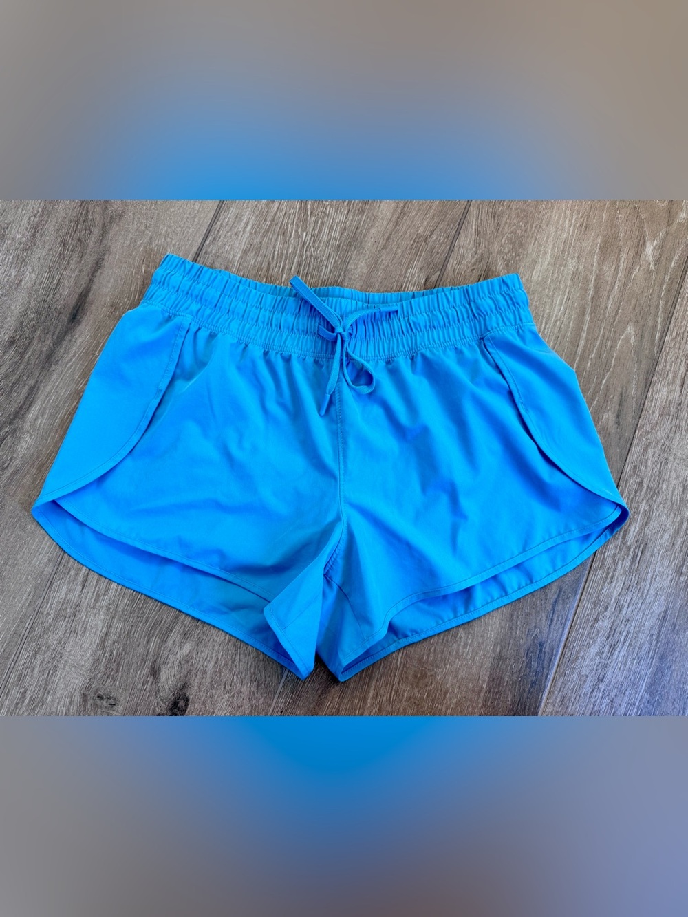90 Degree By Reflex Vibrant Turquoise/Blue Athletic Drawstring Shorts
